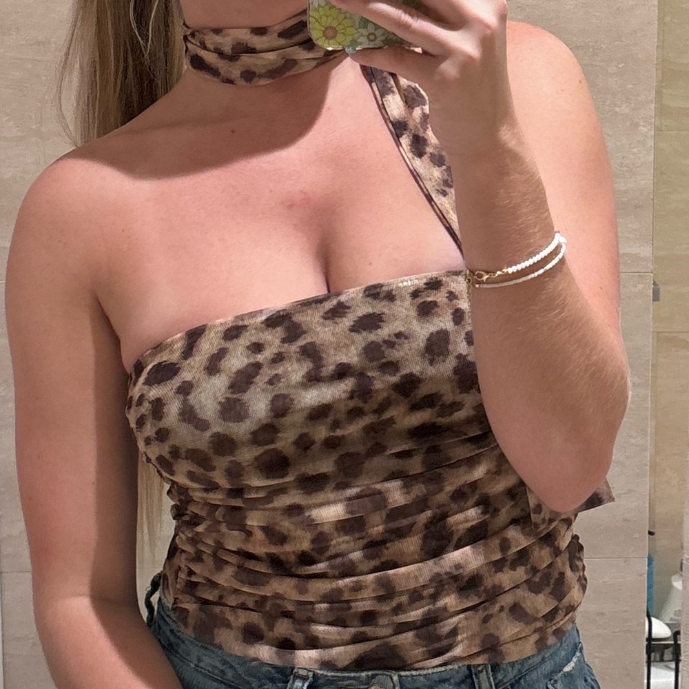 Zara chetah top size M blogger favorite